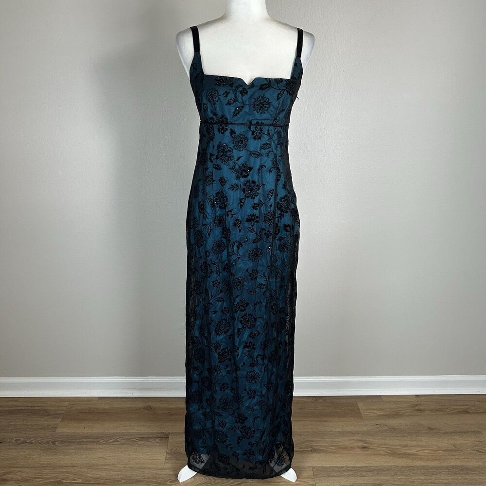 Vtg Sparkly Velvet Y2K Whimsical Fairy Whimsy Goth Dress Size M Prom Gown Formal